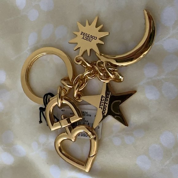 Juicy Couture Vintage Gold Lock Heart Rhinestones Bag Purse  Juicy Couture Keychain